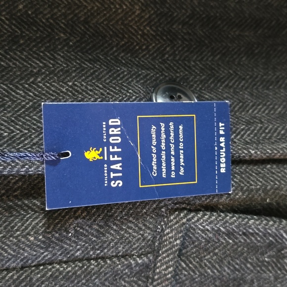 STAFFORD MENS CLASSIC BLACK & GRAY COAT SIZE MEDIUM - Picture 7 of 16